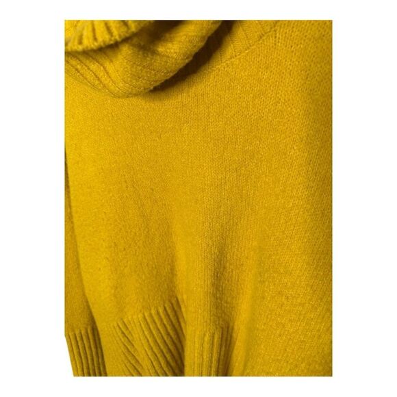 Rachel Zoe Merino Wool Blend Cowl Neck Mustard Womens Oversized Sweater XS - Picture 4 of 7